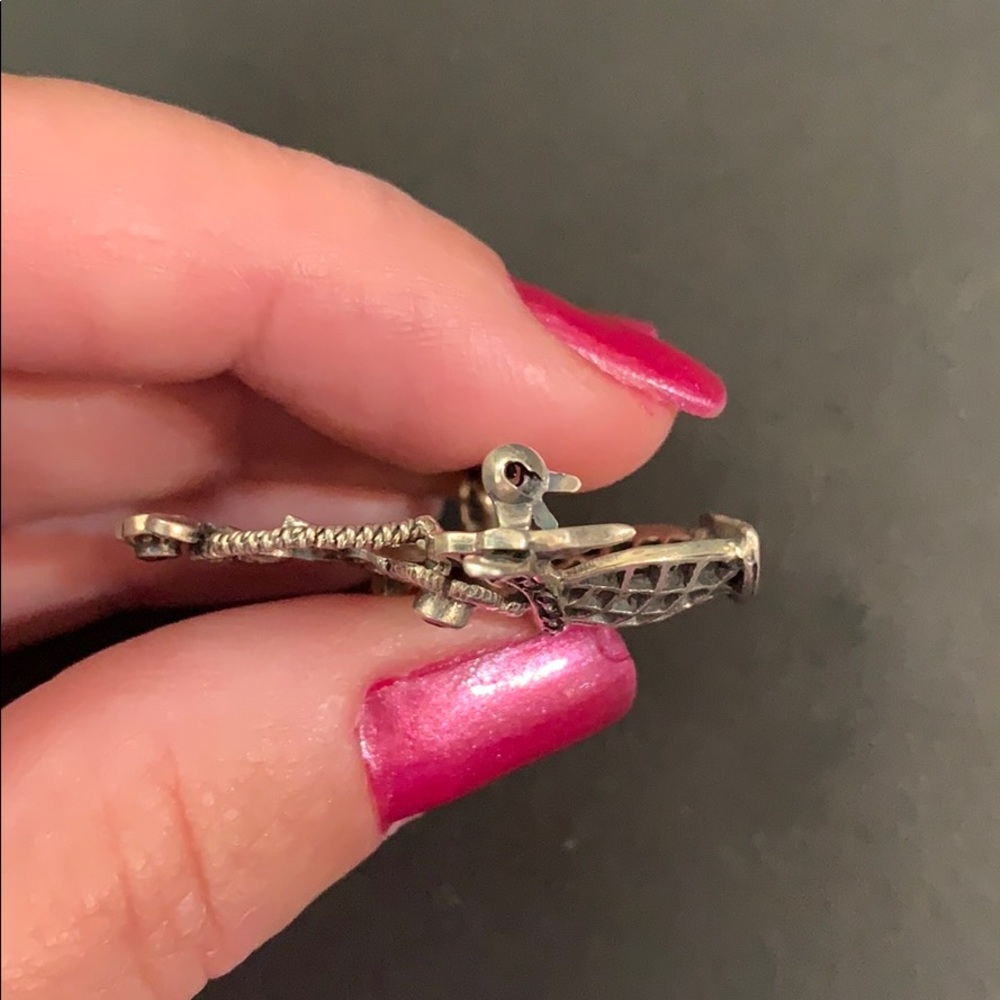 Vintage Sterling Silver Flower Basket Brooch - Picture 10 of 15